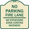 Signmission No Parking Fire Lane No Estacione Zona Contra Incendio Heavy-Gauge Alum, 18" x 18", TG-1818-23727 A-DES-TG-1818-23727 - alternate 1